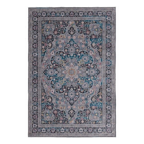 Linon Eclipse Rania Woven Polyester 3'3"x 5' Rug in Gray