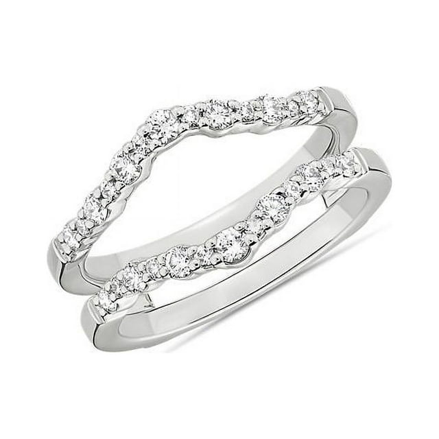 0.30 Carat Excellente Bande Ronde Véritable Diamond Nouveau Design Éternité pour Mariage Solide 18K Blanc Or Taille 11