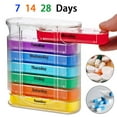 thumbnail image 2 of 7/14/28 Days Pill Medicine Box Weekly Monthly Tablet Holder Storage Organizer Container Case Pill Box Splitters, 2 of 9