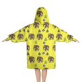 thumbnail image 2 of Yellow Bigfoot and Tree Pattern Blanket Hoodies for Kids 6-13YR Oversize Wearable Blanket Hoodies for Boys Girls Teens, 2 of 7