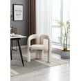 thumbnail image 2 of Modern Velvet Dining Chair Set of 2, Funky Barrel Accent Chairs, Upholstered Armchair Comfy Side Chair for Kitchen Living Room Dining Room, Beige, 2 of 8