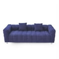 thumbnail image 6 of Modern Sofa Couch, Velvet Sofa, Sleeper Sofa Couch Upholstered Tufted Seater Couch with 2 Pillows Decor Furniture, Velvet Sofa for Living Room, Bedroom, Apartments, Office, Small Space, Blue, 6 of 7