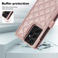 thumbnail image 4 of Case Wallet for Samsung Galaxy S21 Ultra, [Wristlet & Crossbody Strap] RFID Blocking 5 Card Slots Stand [Shockproof TPU Shell] PU Leather Magnetic Flip Cover Compatible with S21 Ultra, Rosegold, 4 of 9