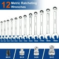 thumbnail image 6 of SORAKO 16pcs Ratchet Wrench Set 72 Tooth 1/4-13/16 Combination Spanner, 6 of 8