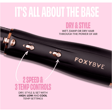 FoxyBae 3-in-1 Ceramic Interchangeable Hair Tools - Blowout Dryer Set [Black Rose-Gold]