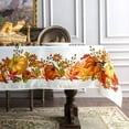 thumbnail image 5 of Rectangle Fall Tablecloth Printed Vintage Floral Table Cloth for Autumn Harvest Picnic Outdoor Home Holiday Long Dining Kitchen (Pumpkin, 60 x 84 Inch), 5 of 6