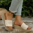 thumbnail image 4 of Mepaouo Sandales à Talon Compensé pour Femmes, à Enfiler, Espadrilles, Plateforme, Été, Plage, Marche, Chaussures à Semelle Plate, 4 of 7