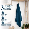 thumbnail image 5 of Dan River Bath Towel 4 Pack 27x54 in Ultra Soft Quick Drying Cotton Towel - Blue, 5 of 8