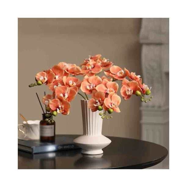 Orquídea mariposa de imitación, flor artificial individual, arreglo floral for sala de estar, escritorio