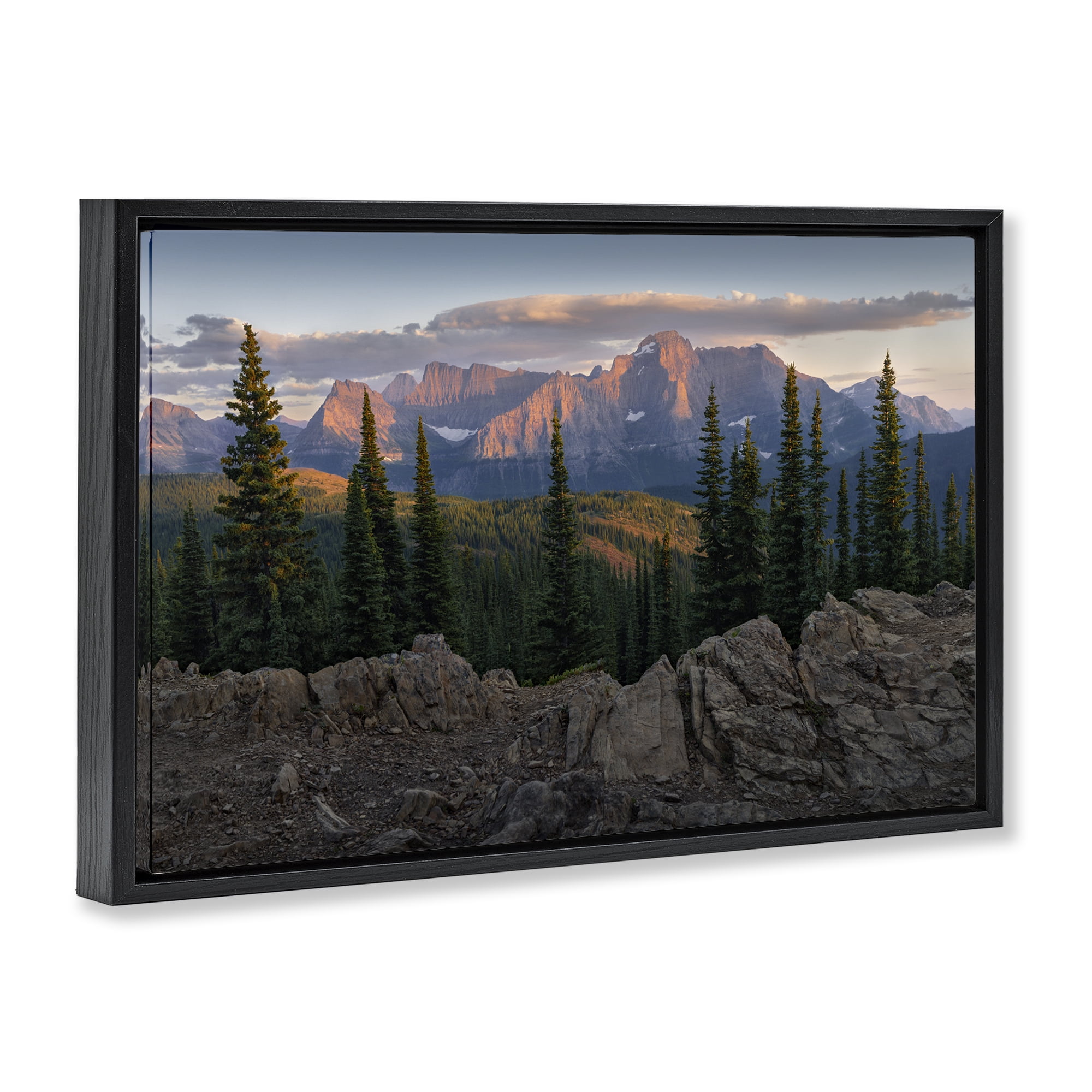 Stupell Industries Diurnal Mountain Scenery Landscape Photography Black Floater Framed Art Print Wall Art, 25 x 17