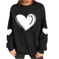 thumbnail image 7 of Hearts Printed Tops for Women Cute Valentines Day Holiday Outfits Long Sleeve Crewneck Sweatshirt Lover Gifts (XL, Black #C), 7 of 7