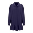 thumbnail image 2 of ATENAR Casual Dresses for Women,V Neck,Womens Dresses,Long Sleeve,Comfort Fit,Easy Care,Solid,S(US:4), 2 of 6