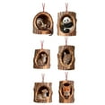 thumbnail image 2 of 6 Adornos Navideños de Animales Acrílicos Planos 2D | Adornos Navideños de Búho y Mapache | Cuerdas Colgantes Resistentes | Decoración Navideña Festiva para Coronas de Árbol, Regalos de Pared, 2 of 6