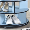 thumbnail image 6 of Kings Brand Furniture - 5-Tier Rotating Shoe Rack, 360° Revolving Lazy Susan Spinning Shoe Rack Tower Storage Organizer for Closet Entryway Bedroom Hallway, Blue, 6 of 6