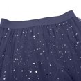 thumbnail image 4 of Women's Sparkle Tulle Skirt with High Elastic Waist, Glitter Layered A Line Midi Skirt with Irregular Hem, Prom Party Festival Skirt for Carnival, Street Fashion and Birthday Gift Navy L, 4 of 8