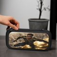 thumbnail image 6 of Black Gold King (2), Carrying Case For Nintendo Switch & OLED Version, Eva Lightweight Shockproof Protective Pouch Case for Game Console & Accessories with 10 Game Card Slot & Wristband, Black, 6 of 6