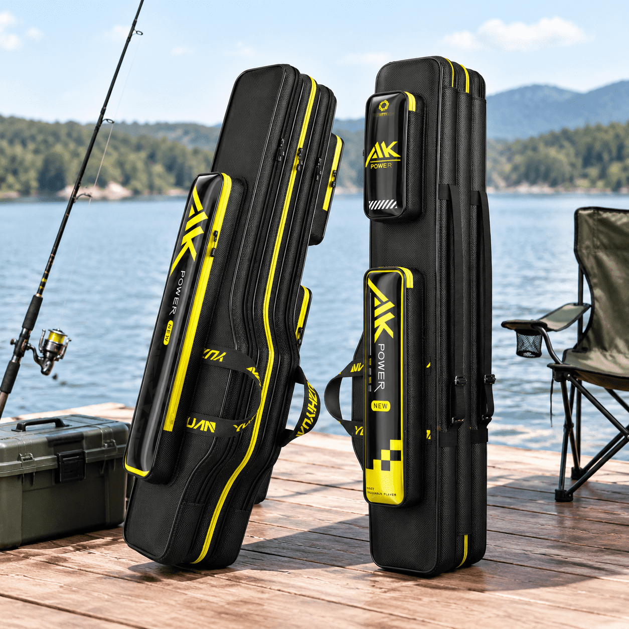 3 Layers Fishing Pole Bag Rod Case Folding | Reel Storgears Organizer Portable Durable 1680d Oxford Large Capacity For Tackle