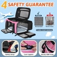 thumbnail image 5 of Top and Side Expandable Pet Carrier 18x11x11 Inches Delta United Airline Approved, Soft-Sided Carrier for Small Cats and Dogs with Locking Safety Zippers and Anti-Scratch Mesh(Pink), 5 of 13