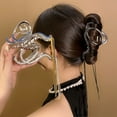 thumbnail image 2 of Long Tassel Crossing Teeth Hair Claw Luxury Geometric Waves Big Crab Clip Hair Accessories, 2 of 7
