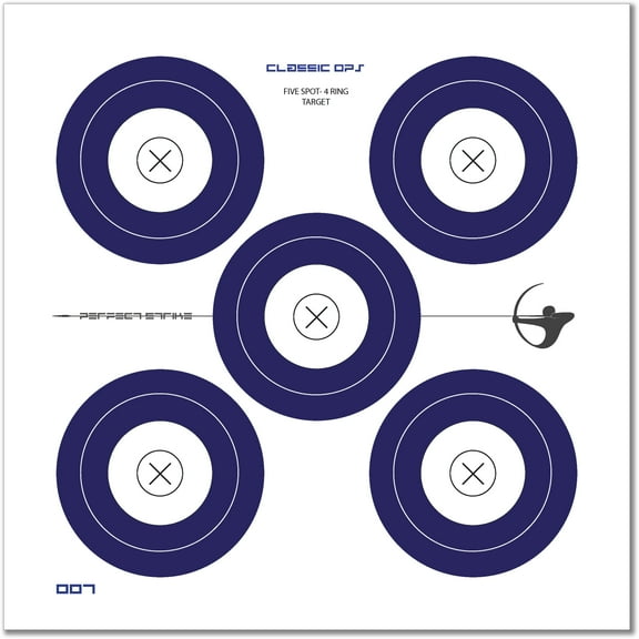 Perfect Strike Archery TARGETS. Classic OPS 007. Five Spot Targets. (12" x 12") (12 Targets)