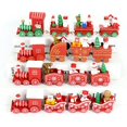 thumbnail image 5 of Adorno de tren de madera para Navidad, bonito tren de juguete pintado con Papá Noel, muñeco de nieve, manualidades para fiesta de Navidad de Año Nuevo, regalos para niños, 5 of 5