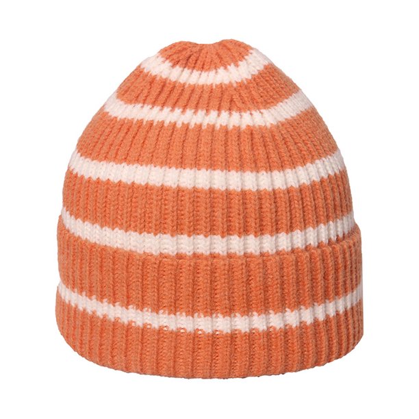 Gorro de invierno con puños suaves, pompón, punto a rayas, calavera, holgado, gorro de esquí a rayas