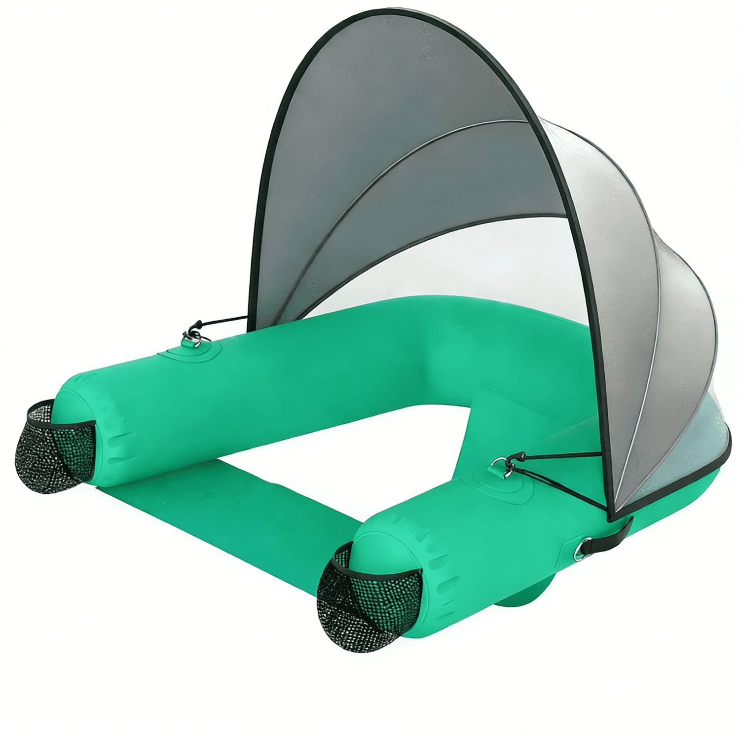 Pipopa Adult Inflatable Pool Floats&nbsp;with UPF50+ & Rain Canopy,2 Large Drink Holders,Inflatable Lounger Float for Swimming Pool,Beach,Party,Green