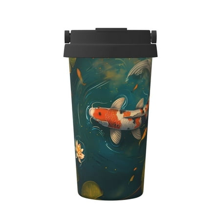 

Junzan Koi Pond Lilies for Stainless Steel Vacuum Insulated Tumbler - Reusable Insulated Cold Brew Iced Coffee Cup Thermos -Gifts for Women Men Him Her