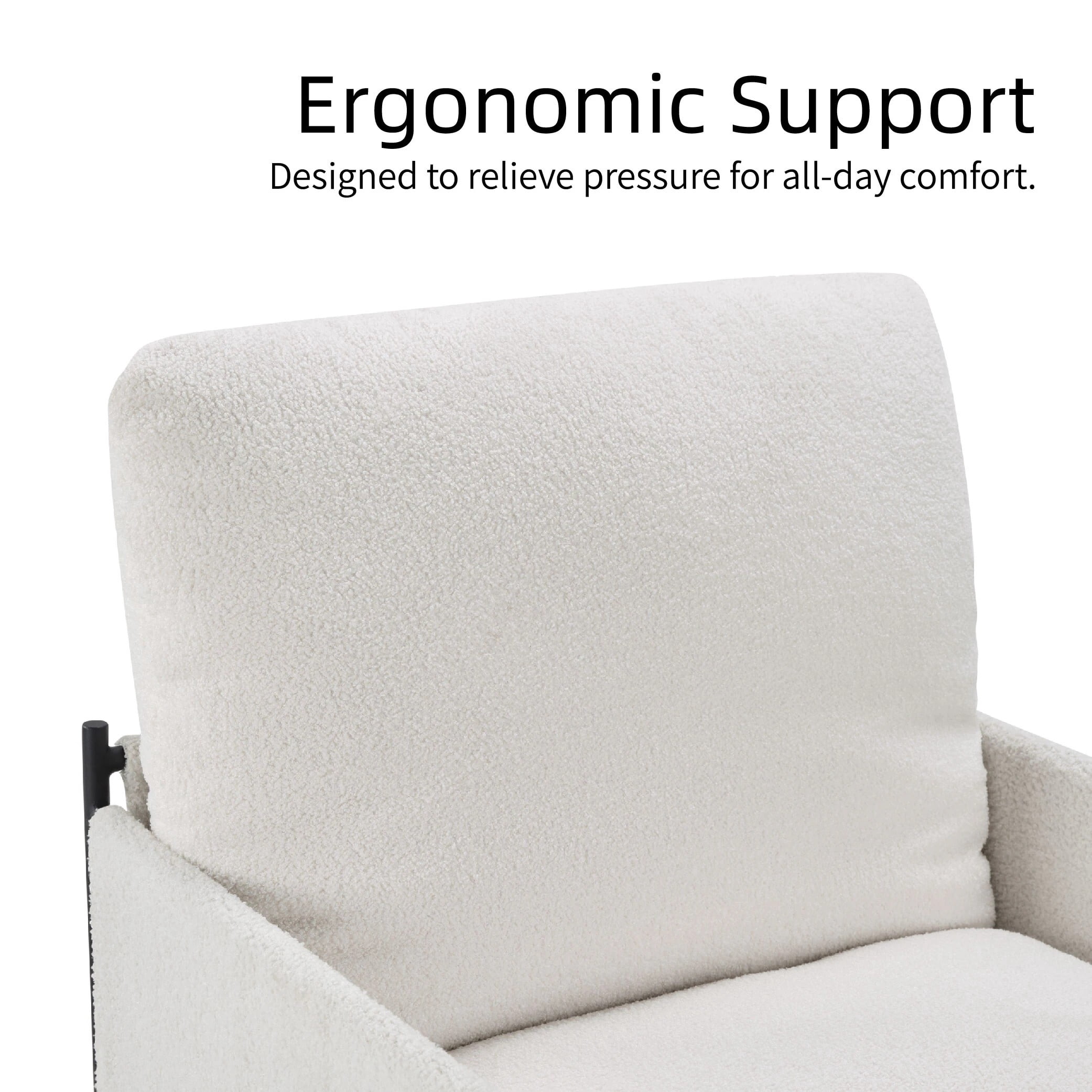 Avobird Modern Accent Chair for Living Room, Bedroom, Office, Vanity Chair with Wood Armrests & Removable Cushion, White
