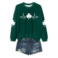 thumbnail image 4 of FASHOFT Womens St Patricks Day Shirt Shamrock Clover Graphic Tees Funny Long Sleeve Tops Green L, 4 of 4