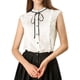 thumbnail image 1 of Camisas de verano con cuello atado y mangas cortas para mujer estilo chic INSPIRE, botón, volantes, XS, blanca, 1 of 7