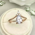 thumbnail image 3 of HeartsAndYou 1.5ct Engagement Ring for Women Pear Cut Moissanite Curved Chevron Women 18k Rose Gold Over Silver, 3 of 9