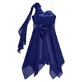 thumbnail image 4 of Kaerm Ruched Chiffon One Shoulder Flower Girl Dresses Kids Junior Bridesmaid Wedding Party Gown Navy Blue 16, 4 of 5