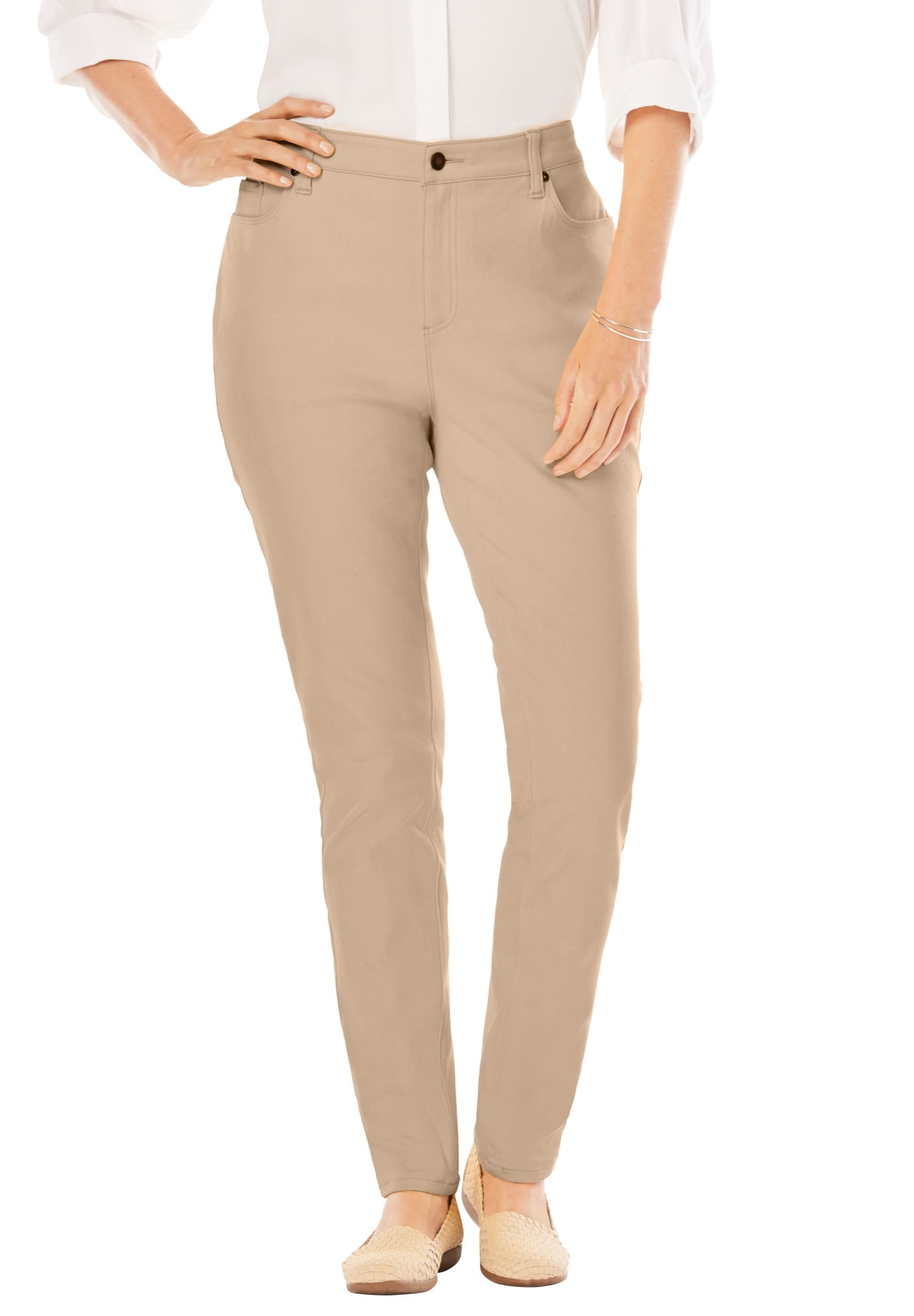 Woman Within Women's Plus Size Petite Perfect Skinny Jean - 22 WP, New Khaki  Brown - Walmart.com