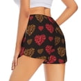 thumbnail image 3 of Xecao's Gold Glitter Heart for a double-layer running short for women, perfect for gym, tennis, and more, featuring a convenient pocket., 3 of 9