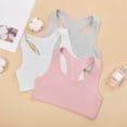 thumbnail image 5 of INNERSY Girls' Cotton Racerback Training Bras Wireless Bra for Kids 3 Pack(L,Gray/Pink/White), 5 of 7
