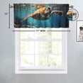 thumbnail image 4 of Teal Sea Turtle Curtain Valance for Kitchen Beach Coastal Theme Ocean Nautical Beach Rod Pocket Valances for Bedroom Living Room Dining Room 54 by 18 in, 1 Panel, 4 of 6