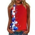 thumbnail image 2 of Wiyuqeen Women's American Flag Tank Tops Sleeveless Stars Striped Tanks Crew Neck 4th of July Tanks Plus Size Fourth July Tee Shirts, 2 of 4