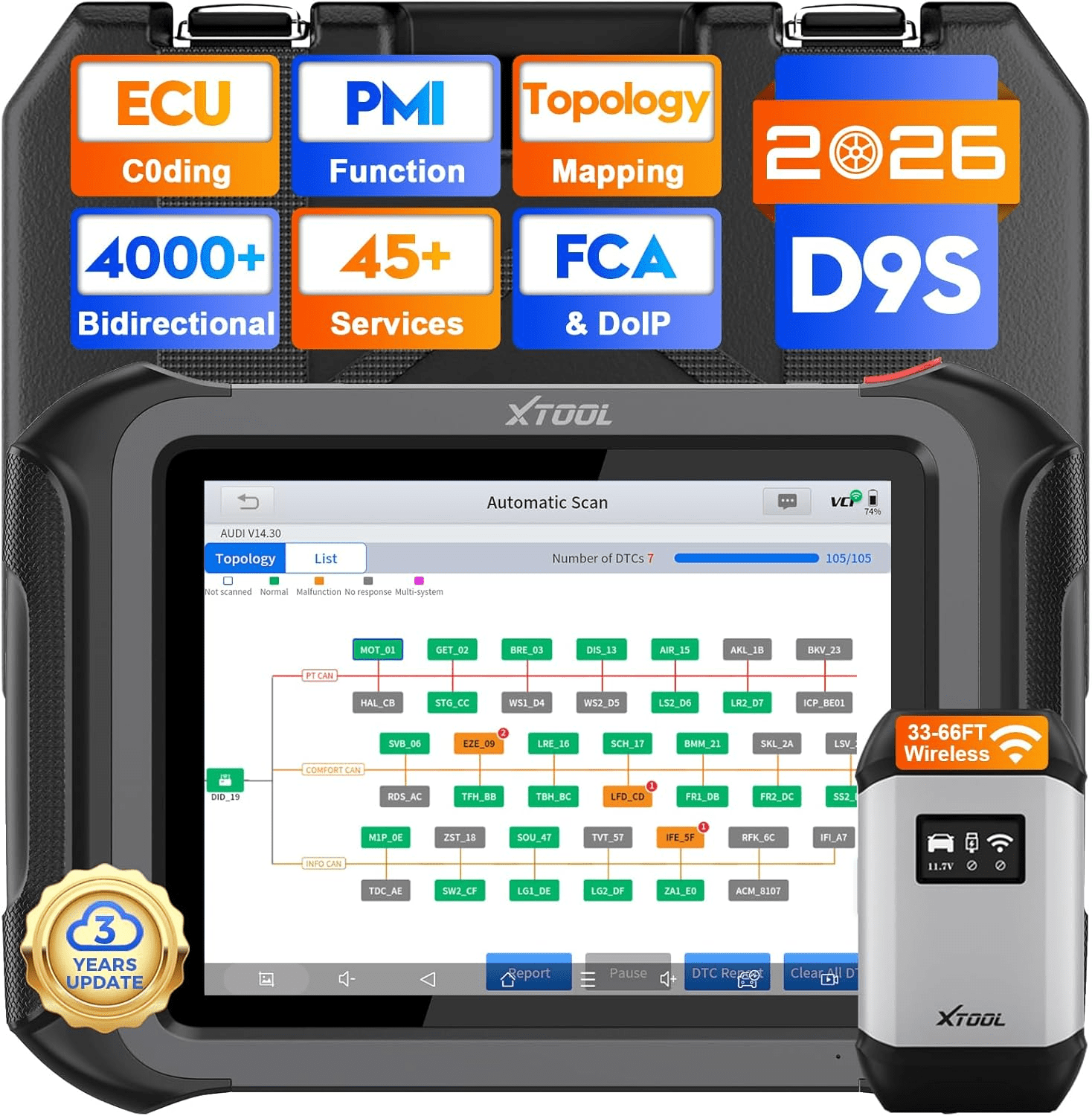 VDIAGTOOL VD70S Car Bidirectional OBD2 Scanner Auto Full System Diagnostic Tool