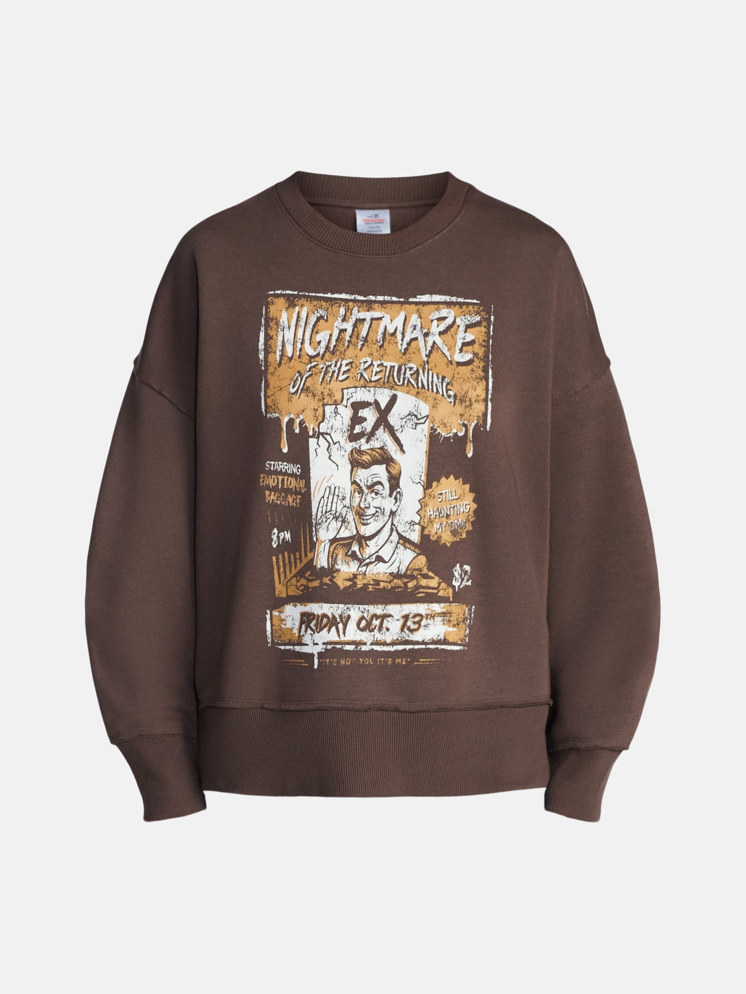Women's Halloween Nightmare Ex Graphic Fleece from Way to Celebrate, Sizes S-4X