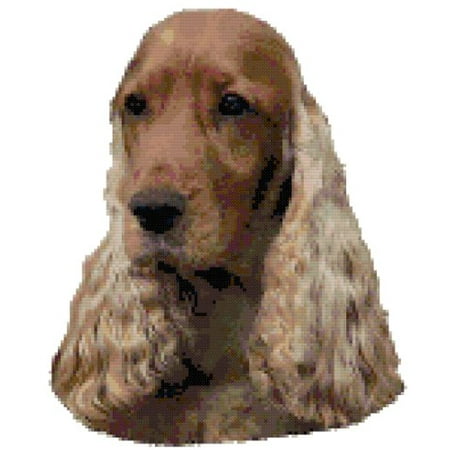 Cocker Spaniel Needlepoint - English Cocker Spaniel Dog Portrait Counted Cross Stitch Pattern