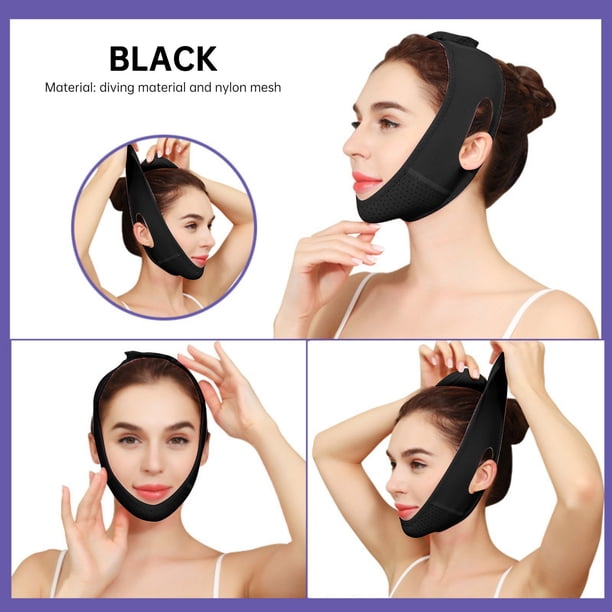 Faja facial moldeadora con vendaje en V para esculpir el rostro durante el sueño. Reafirmante, lifting y moldeadora.