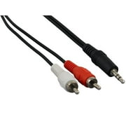 Cable Leader 6ft 3.5mm Stereo to RCA x 2 Male to Male Audio Cable, Black
