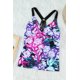 thumbnail image 1 of ABPHQTO Bañador tipo tankini con tirantes y espalda cruzada con estampado floral verde para mujer, 1 of 5