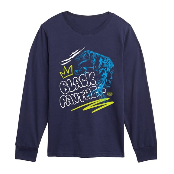 Black Panther - Street Graffiti Boys' Long Sleeve Graphic T-Shirt