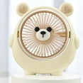 thumbnail image 5 of Bear Shaped USB Desk Fan - 3 Speed Rechargeable Mini Fan with Type-C | Ultra Quiet Personal Cooling for Office & Dorm | Child Safe Rotating Fan (Beige), 5 of 6