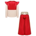 thumbnail image 2 of TiaoBug Kids Boys Arabian Prince Adventure Outfit Embellished Long Sleeve Top with Harem Pants Baggy Bottoms Red 12, 2 of 4