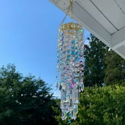 Stuffygreenus Colorful Crystal Wind Chimes Perfect Addition To Your Garden Patio Lawn Gift for Family Friends