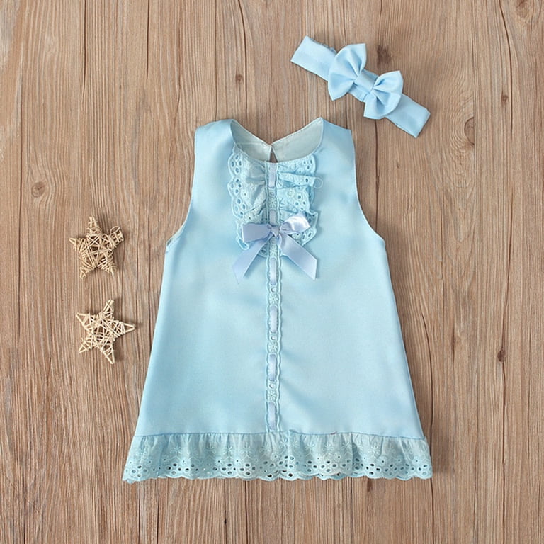LoyisViDion Baby Girls Dress Newborn Baby Girl Sleeveless Casual Maxi Bow Dress+Headband Set Outfit Blue 0-6 Months - Walmart.com LoyisViDion Baby Girls Dress Newborn Baby Girl Sleeveless Casual Maxi Bow Dress+Headband Set Outfit Blue 0-6 Months - Walmart.com