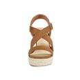 thumbnail image 2 of BLISSFUL STEP Women's Shoes Crisscross Ankle Strap Espadrille Wedge Sandals Brown 7.5, 2 of 8
